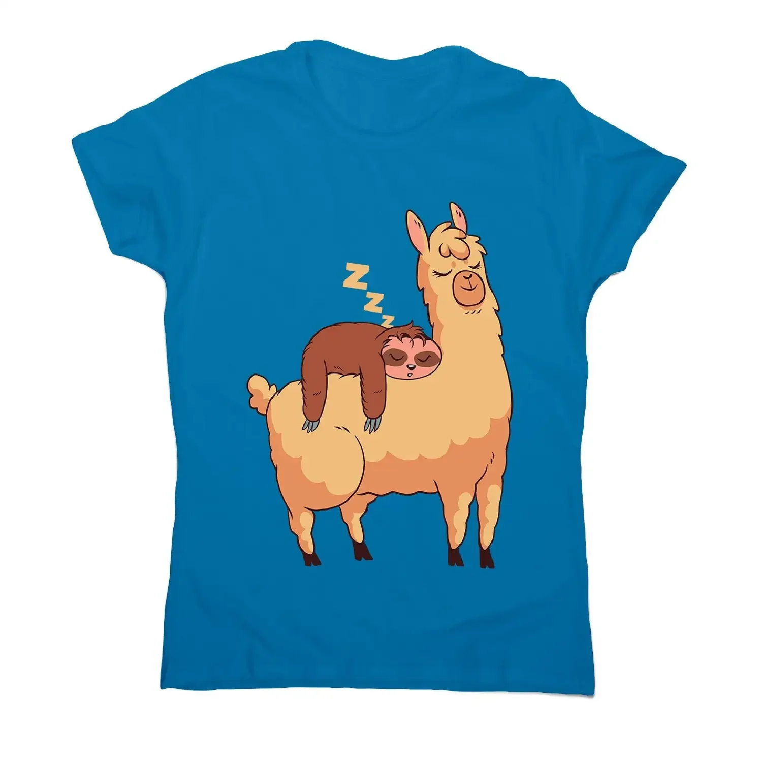 Sloth riding llama women s funny illustrations T Shirt