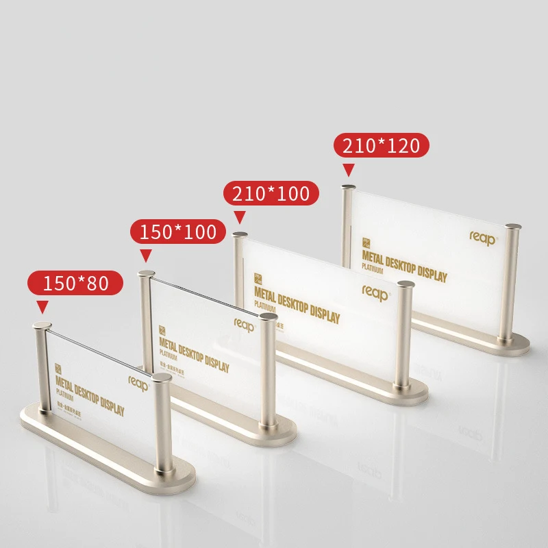 5pcs/lot Metal Double-Sided Transparent Display Sign Versatile Table Nameplate Showcase Holder, Durable and Stylish Table Sign