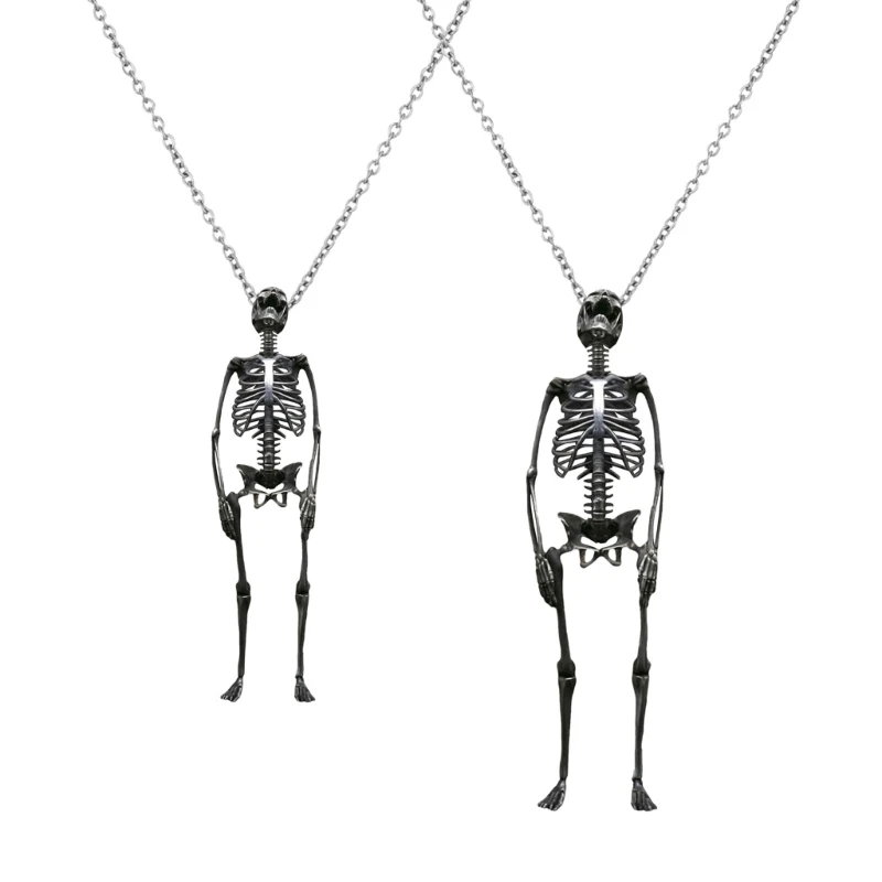 

Gender Neutral Skeleton Necklace Halloween Theme Collarbone Chain Accessories