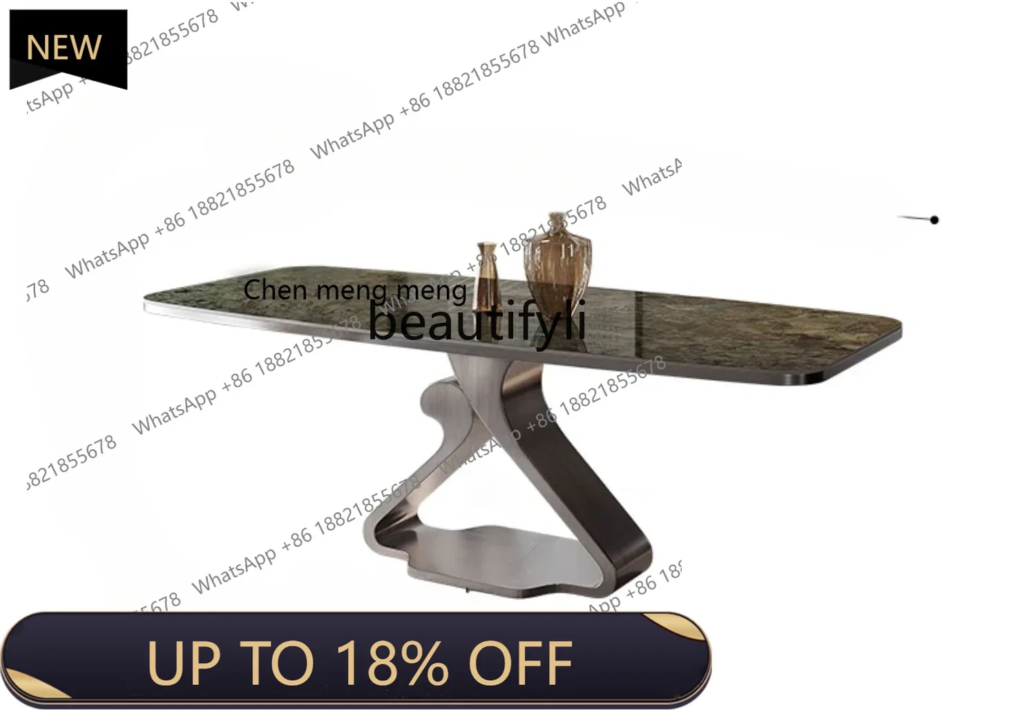 

P178 Italian Stone Plate Dining Table Modern Simple High-End Rectangular Villa Home Microlite Luxury Stone Marble Dining Table