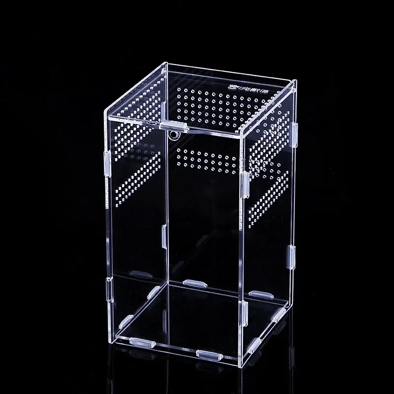 Acrylic Transparent Reptile Terrarium Breeding Box Turtle Cage Nano Arboreal Tarantula Enclosure Dearded Dragon Reptiles Habitat