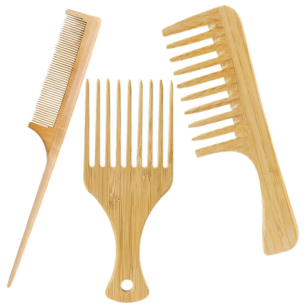 

1 set Bamboo Comb Set Men Hairdressing Tool Wide Tooth Comb Styling Combs for Men Hair Care Grooming Accessories