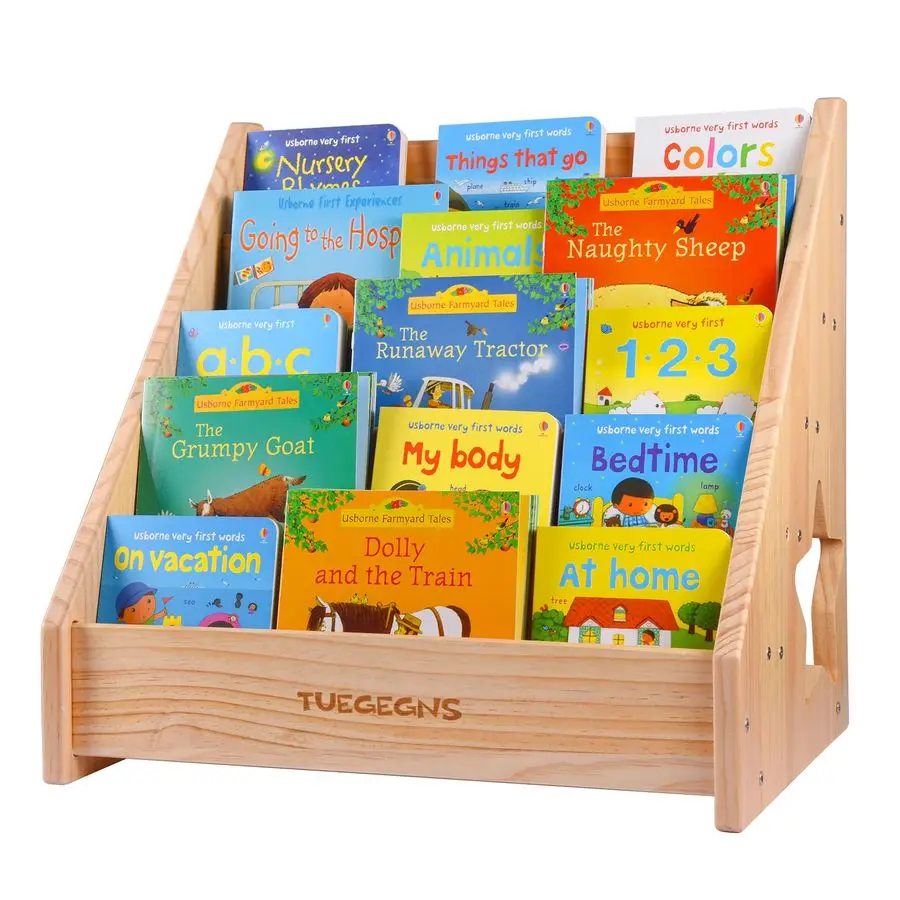 

TUEGEGNS Montessori Bookshelf for Kids and Toddlers Organize Your Little Ones Reading Adventure Perfect for Children Wood