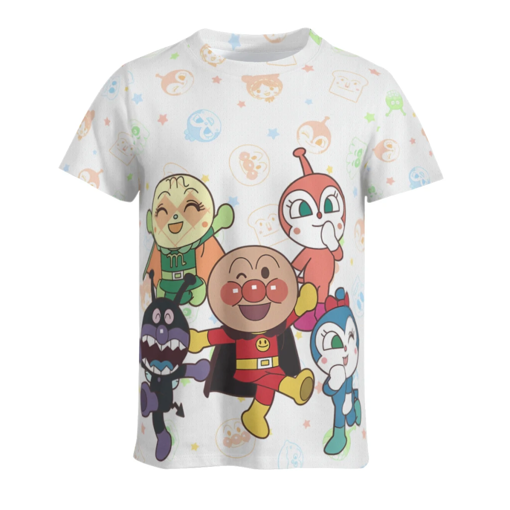 Anpanman T Shirt For Men Summer Cotton Tops Solid Colors Tshirts O-neck Men Clothing Plus Size M to 6XL