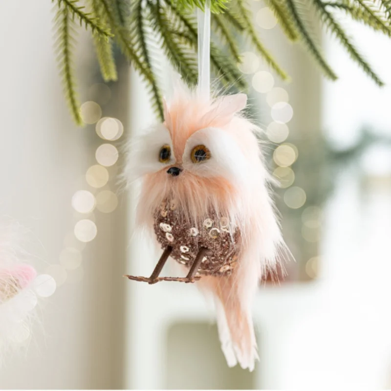 

1Pcs Christmas Decoration Scandinavian Felt Elk Ornament Plush Owl Christmas Tree Scene Ambience Layout Hangings