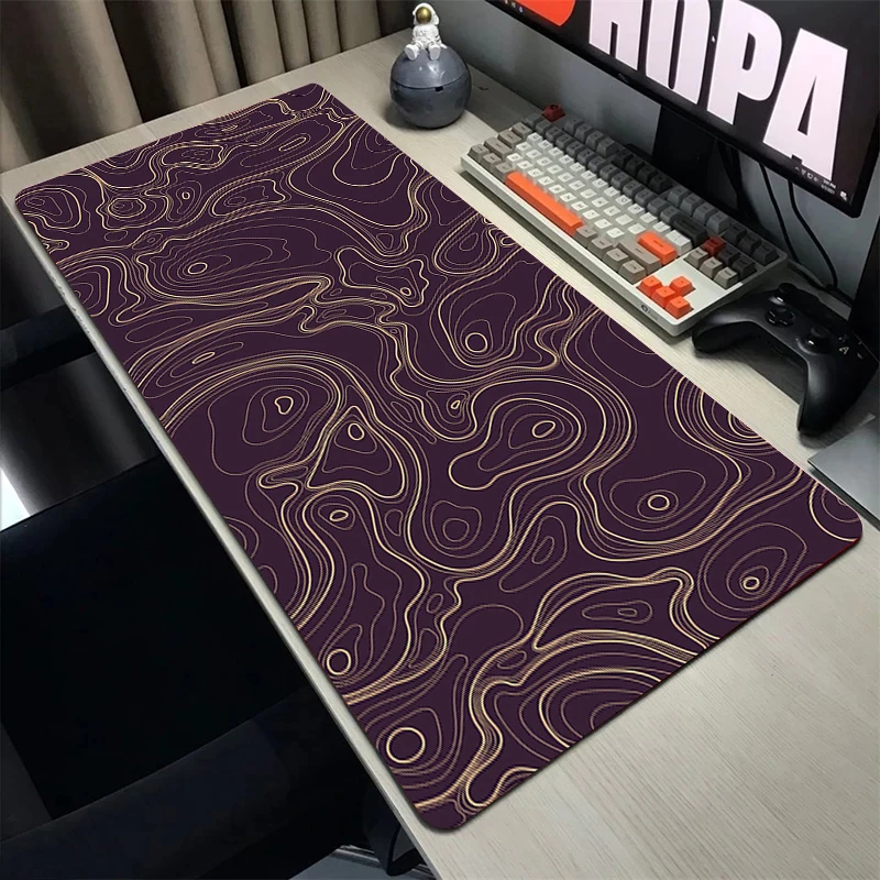 Alfombrilla de ratón para juegos de ordenador, tapete de escritorio con borde de bloqueo, tapete suave, tapete artístico con mapa topográfico