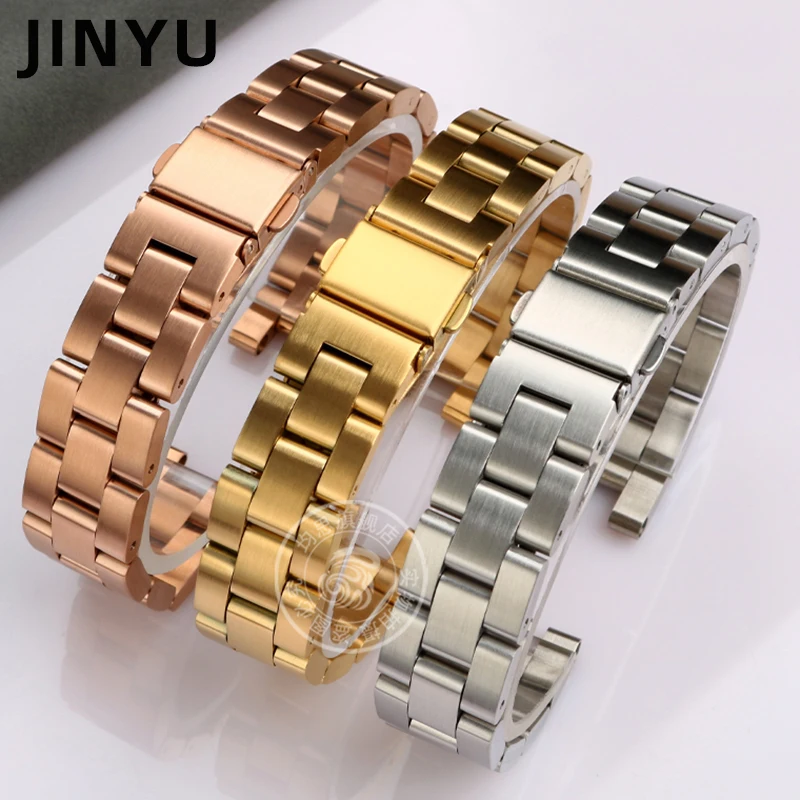 For Garmin Lily New Fashion Stainless Steel Sports Watchband Smart Watch Accessories Strap 14mm Women\'s Bracelet Rose Gold Black
