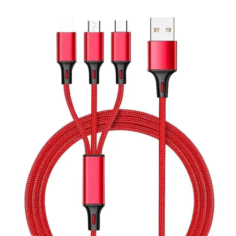 3 IN 1 USB Cable Micro USB Type C Charger Cable Multi Usb Port Fast Charging Cord For IPhone 11 12 13 Pro Max Xiaomi Samsung