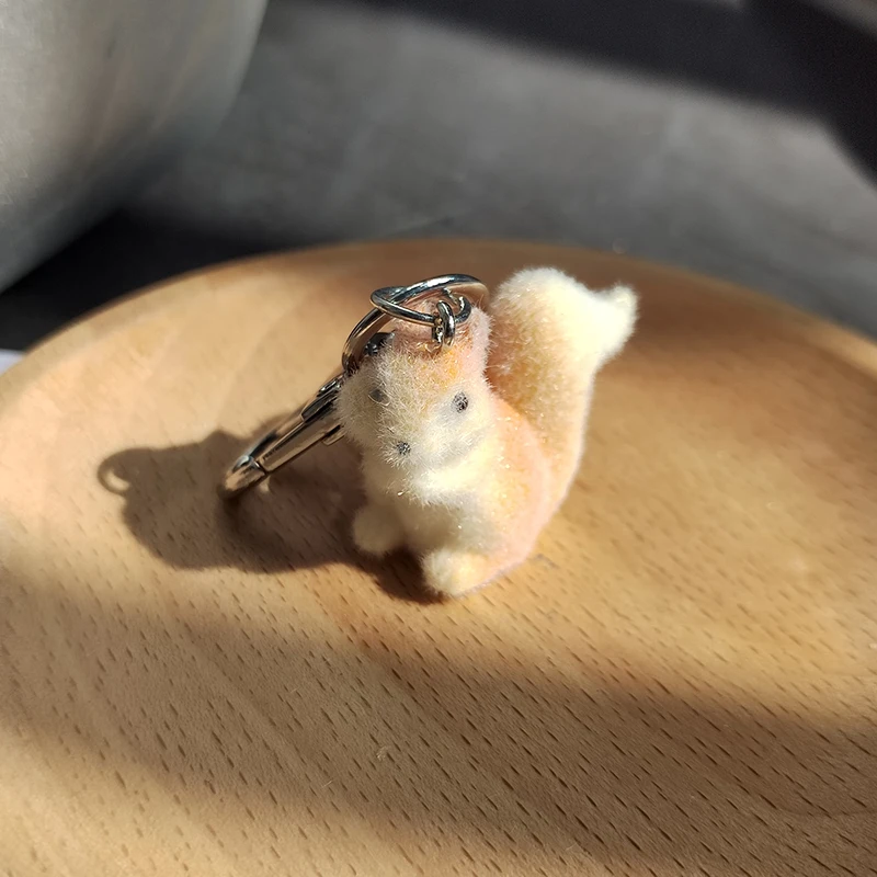 يتدفقون Kawaii السنجاب الحيوان الحيوانات الأليفة سلاسل المفاتيح للنساء الرجال هدية الراتنج رقيق الإبداعية مضحك ثلاثية الأبعاد حقيبة الفاكهة البرتقالية صندوق حلقة رئيسية #3