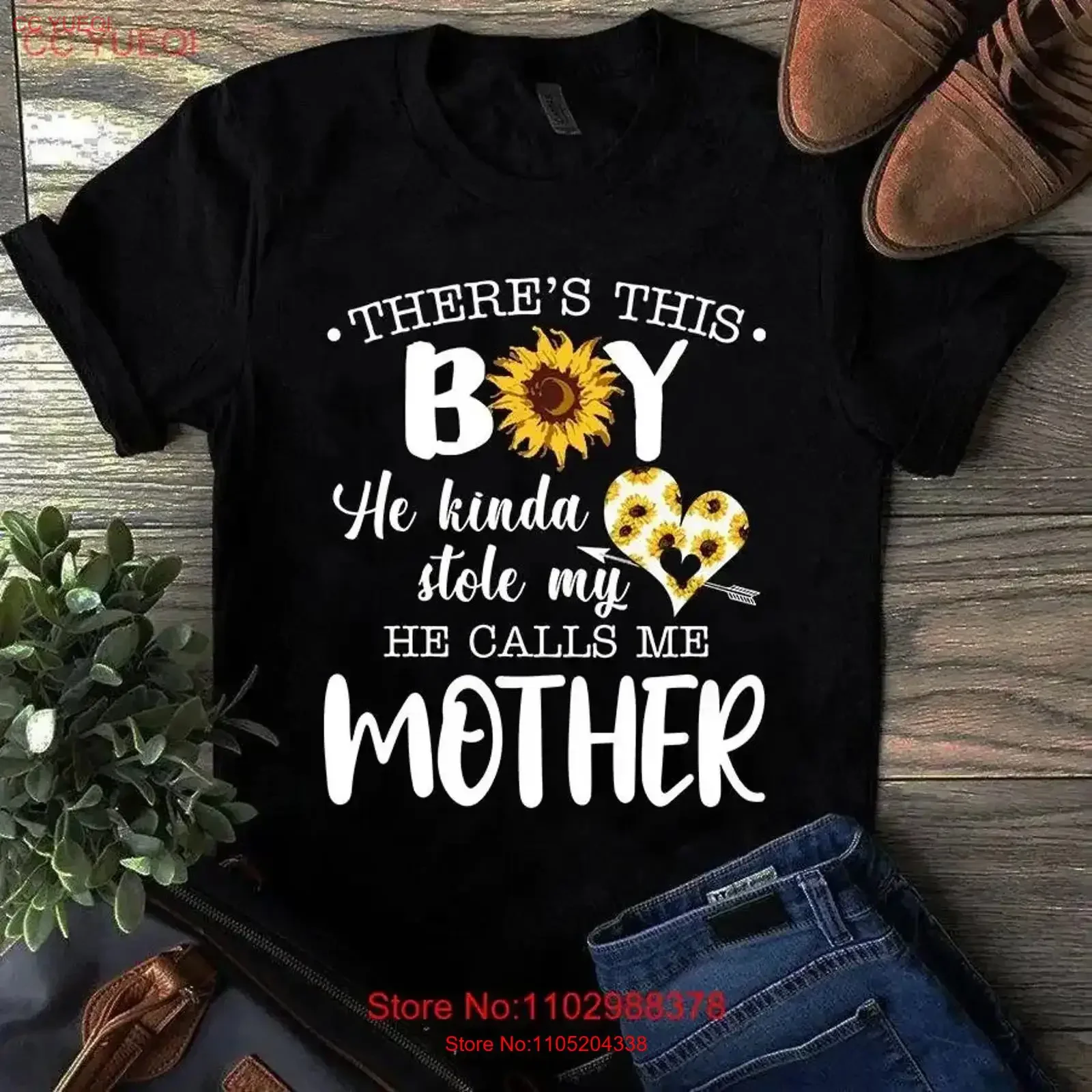 There's This Boy He Kinda Stole My Heart Calls Me Mother T Shirt vintage Washed Soft Versatile designer clothes Breathable