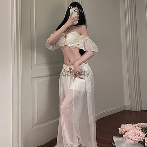 Arabische Prinzessin sexy Frauenkostüm, bestickte indische Tanzfantasie, Bollywood -Jasminkleid, ägyptische Königin 10 Hauptverkauf Fantasy India Sexy Frau - №7