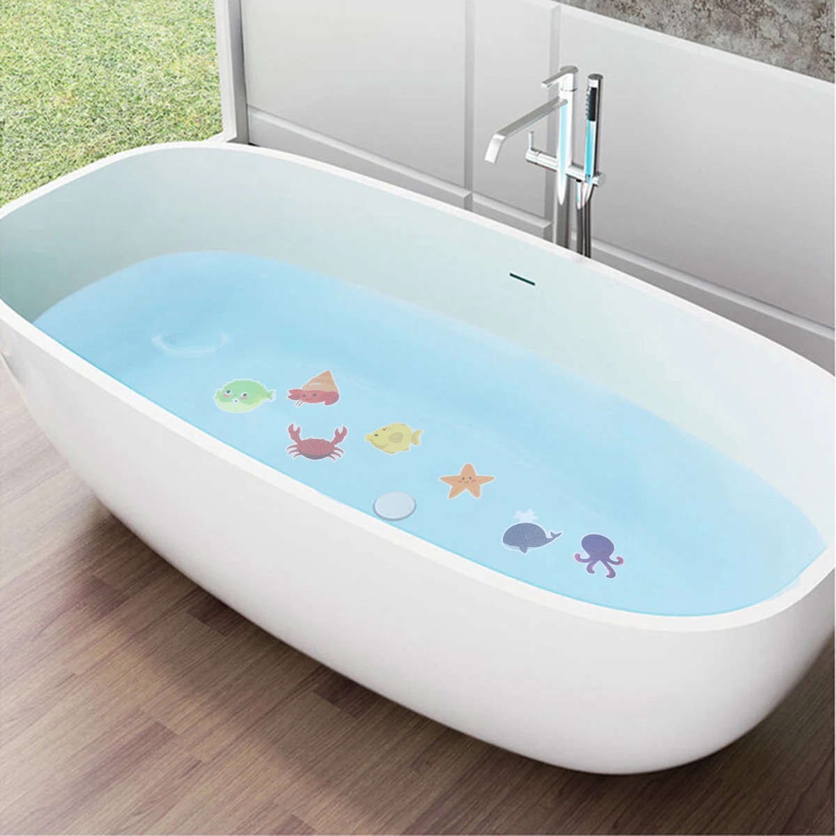 

20pcs Anti slip Decals for Bathtub Bathroom Cartoon Stickers Sea Creature Non slip Pad Smooth Surface Bath Accessories