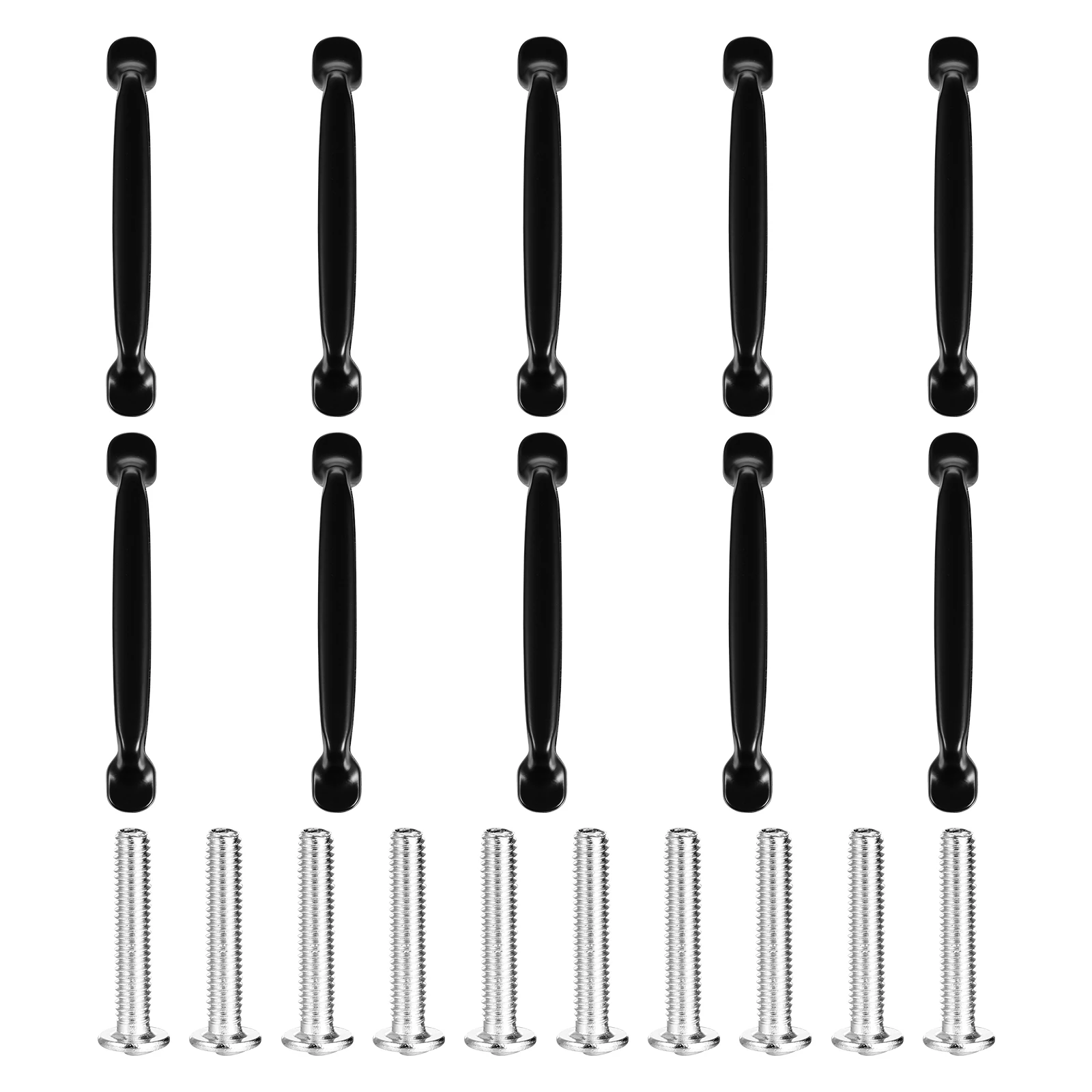 

10pcs Cabinet Handles Black Durable Drawer Knobs Smooth Pull Handle For Wardrobe Cupboard Door Replacement Hardware