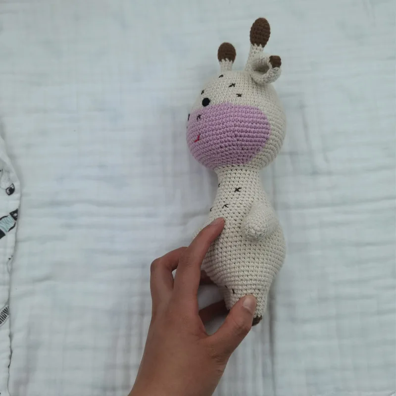 Crochet Sleep Giraffe Toy for Baby First Stuffed Animal Friend Sleeping Buddy Newborn Photo Prop Christmas Gift