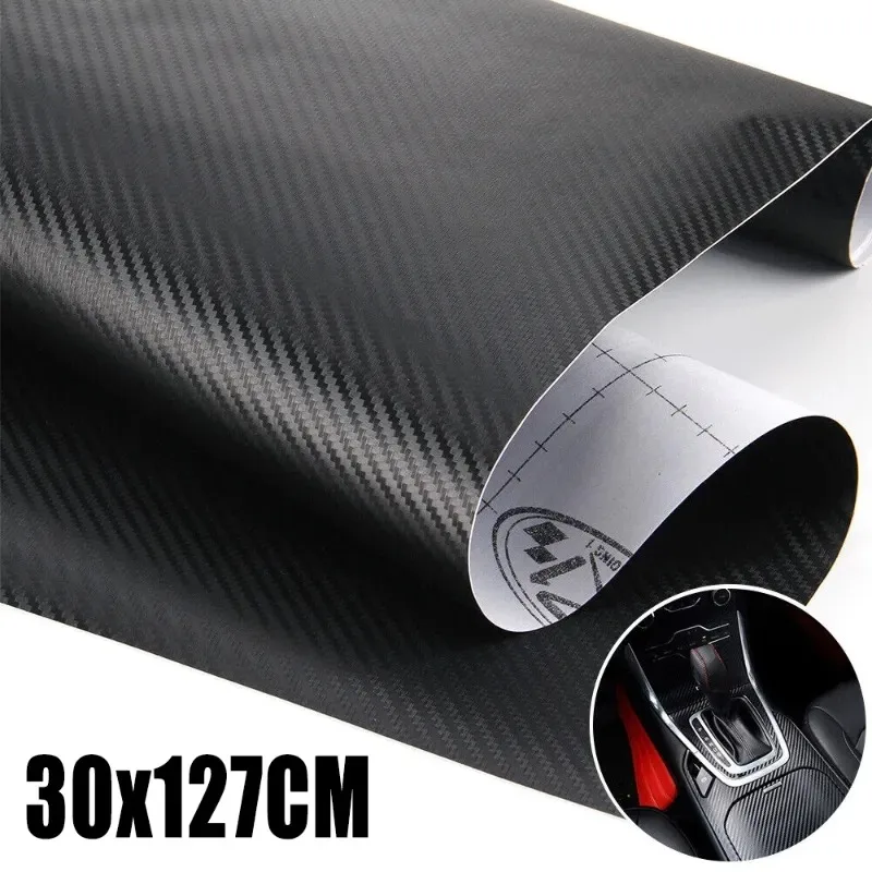 Rollo de película de fibra de carbono 3D para decoración de coche, pegatinas decorativas para PC, portátil, calcomanías de película de vinilo de