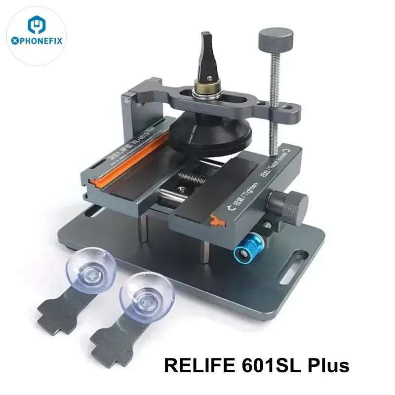 

RELIFE RL-601SL Plus Мини-инструмент для удаления заднего стекла 2-в-1 ЖК-экран, инструмент для ремонта мобильных телефонов 360 ° Фиксированный вращающийся зажим