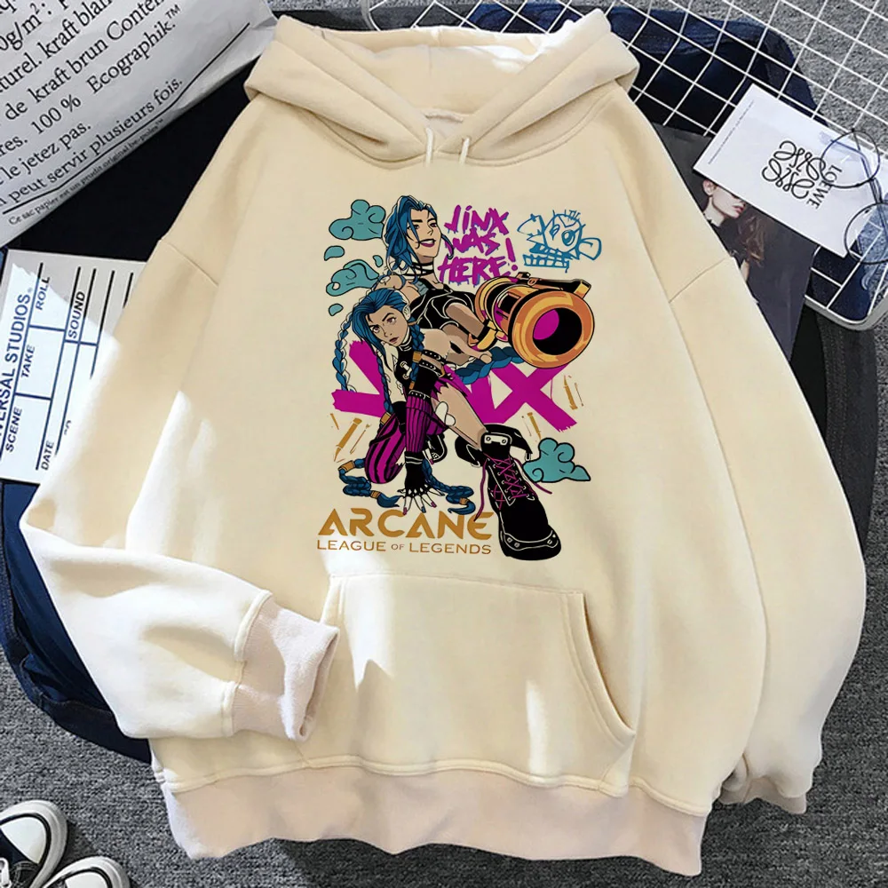 Jinx Arcane Hoodies Women Men Harajuku Clothing Hot Anime Pullovers Unisex Sweatshirt Fall Y2K Cartoon Streetwear