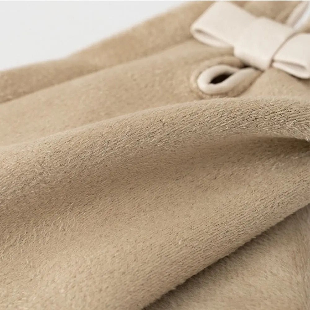 التزلج المخملية الشتاء القوس الجلد المدبوغ قفازات Bownot سميكة بولي Leather قفازات جلدية بلون الكورية نمط المرأة الدراجات القفازات الخريف #3