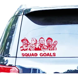 Horror Movies Window Decal  Squad Goals Leatherface Freddy Jason Car Stickers The WindshieldNotebook Waterproof Vinyl Decals