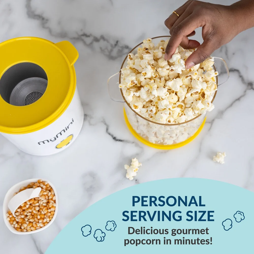 8컵 열풍 전기 팝콘 메이커, 이중 기능 뚜껑 계량컵 포함, 건강 간식 제조기, 파티, 영화 감상용