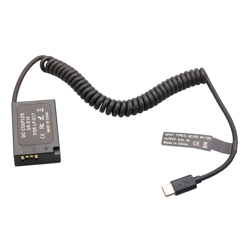 Typ-C PD Dummy-Akku-Kit für Fujifilm Canon Nikon Sony Panasonic, 9V Powerbank zu 7,4-8,4V für Akkuanzeige – Detail 15
