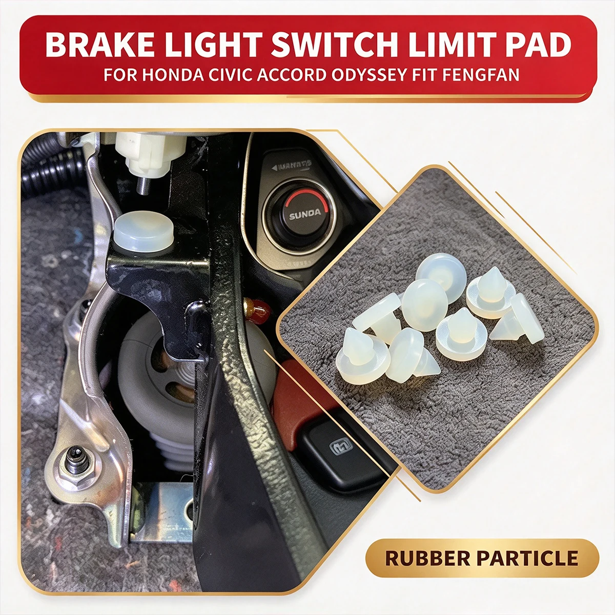 Wholesale Brake Pedal Stop Pad Rubber Replacement For Honda Civic Accord Odyssey Fit City - Brake Light Switch Stopper