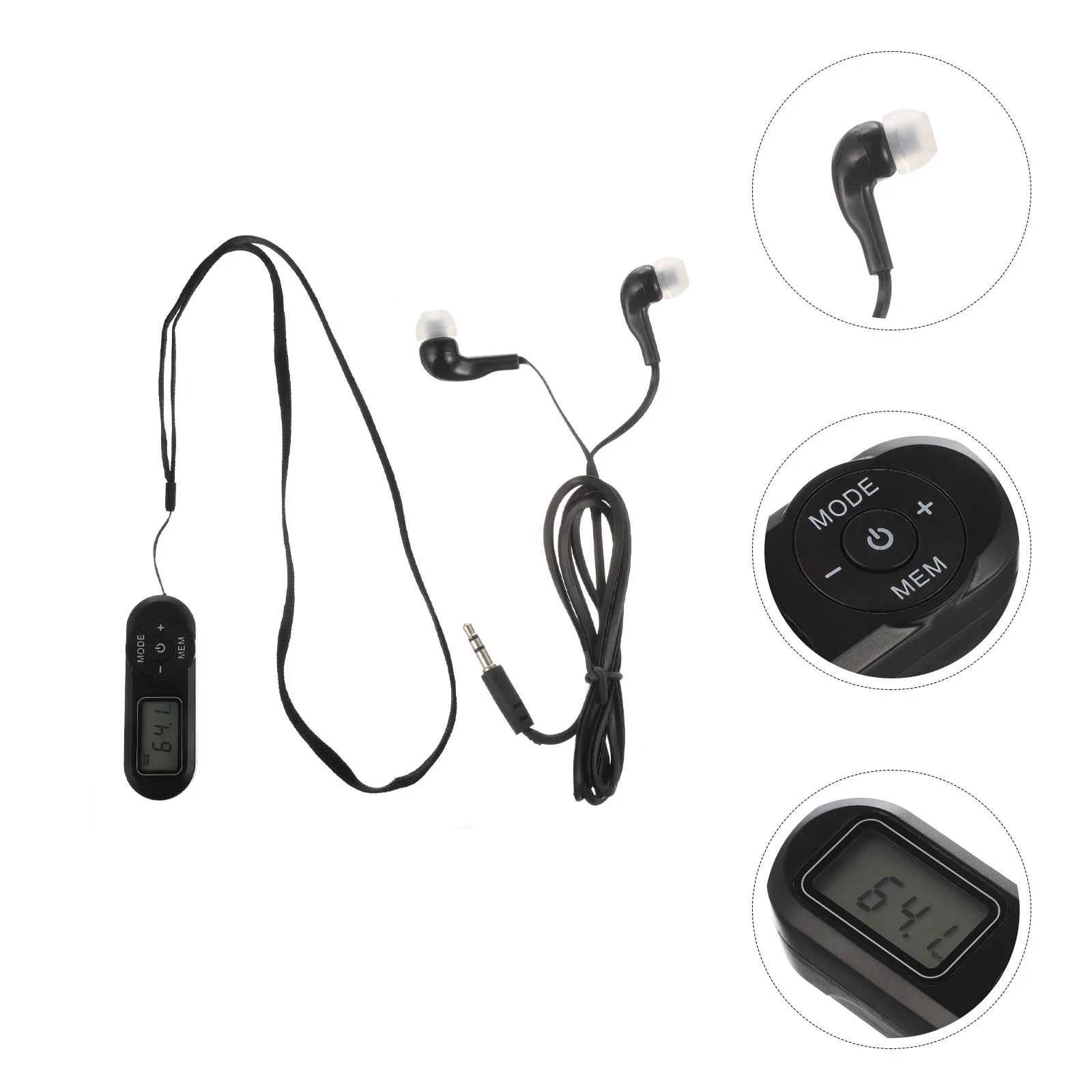 

Mini Radio Digital Display Dsp Receiver Retro Mp3 Style Portable Outdoor Radio LCD Screen 20 Stations -Off