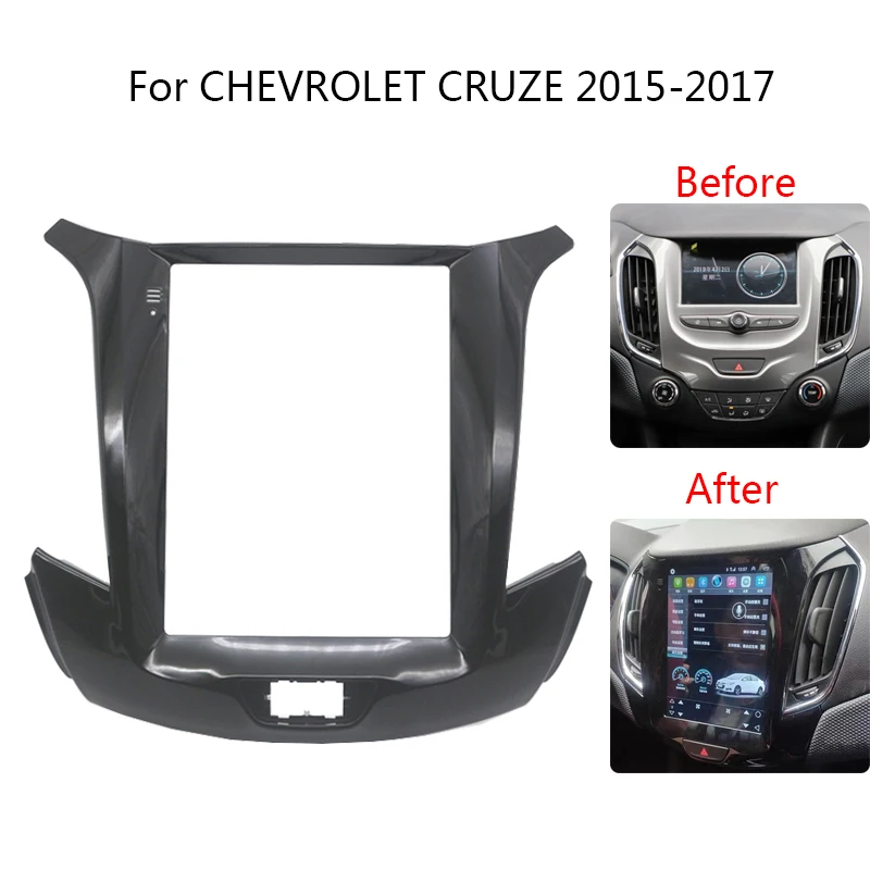 Auto Stereo Frame Kit VERTICAL Screen For Chevrolet Cruze 2015-2017 Car Interior Front Dash Center Facia Cable Canbus Adapter