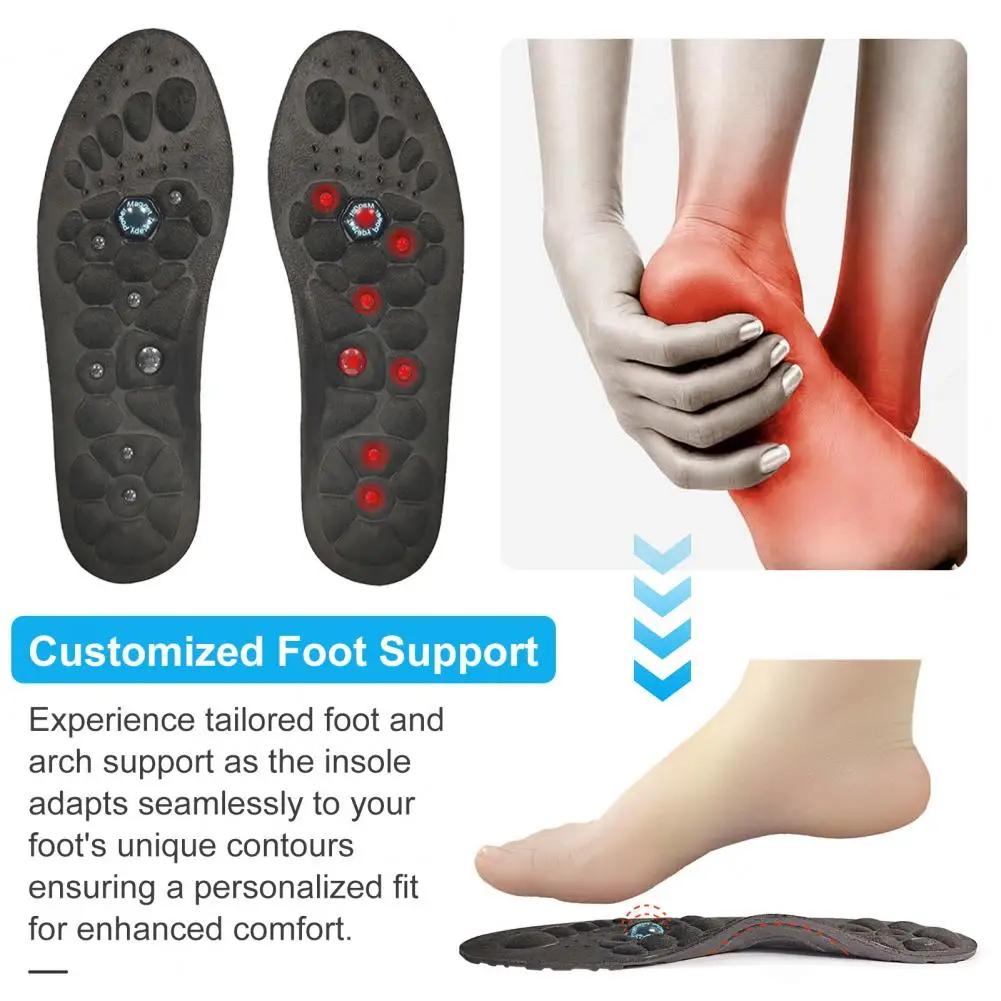 

1/2 Pairs Magnetic Acupressure Foot Insoles Gel Shoe Inserts with Foot Magnets Arch Support Insoles Magnetic Therapy Insoles