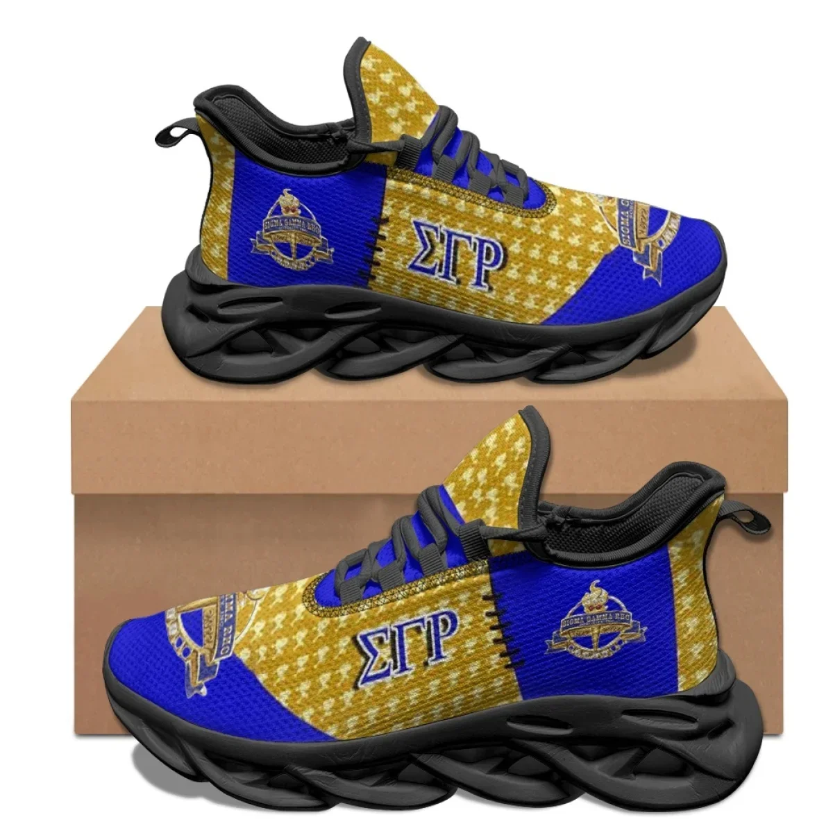 

Breathable Female Platform Lace-Up Swing Shoes Sigma Gamma Rho Print Comfortable Lightweight Running Shoes Non-Slip Sneakers