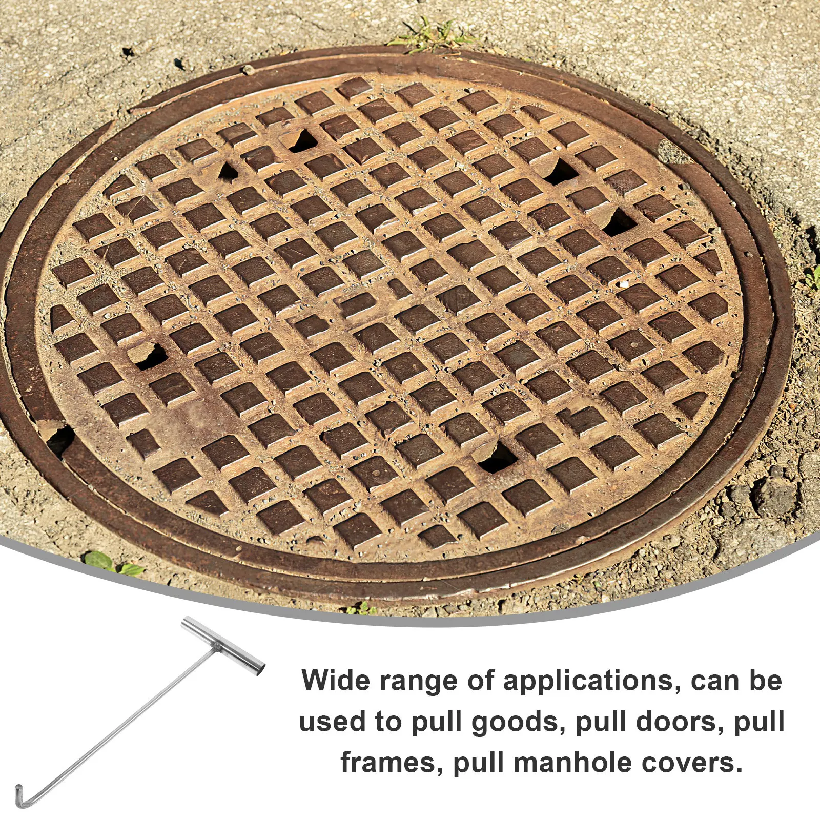 2個入りステンレス製T字型フック、マンホールカバーの持ち上げ - Manhole Cover Lifting のレビューと価格