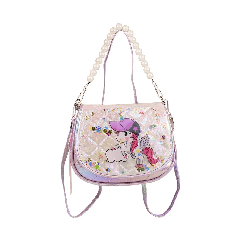 Kids Accessories Cartoon Children\'s Bags Cute Girl Shoulder Bag Fashionable Personalized Handheld Bag Unicorn Crossbody Bag