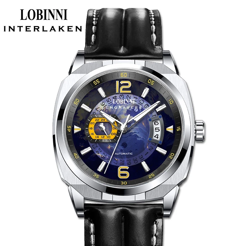 

LOBINNI новые роскошные мужские часы квадратные автоматические механические часы MIYOTA механизм с сапфировым стеклом водонепроницаемые спортивные часы