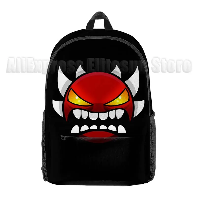 Kids Angry Geometry Dash 3D Print Backpacks Boys Girls Anime Cartoon School Bags Students Game Pattern Bookbags Unisex Bagpack