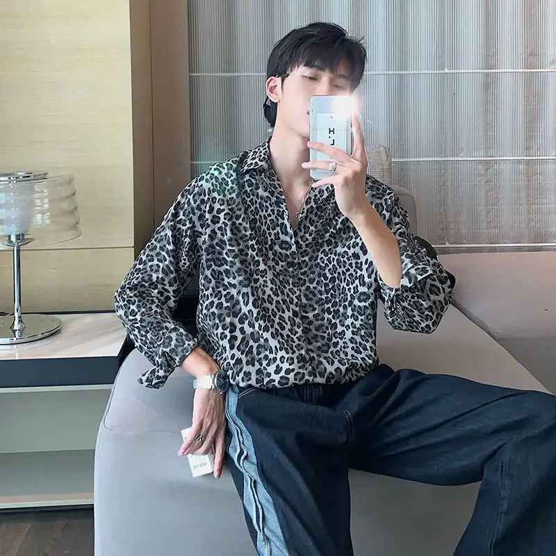 

Men's Shirt Printed with Print Long Sleeve Graphic Male Shirts Fashion Man Button Up Silk Hipster Cheap Brand Summer JJ1247
