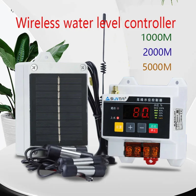 Wireless Remote Water Level Controller Water Pump Water Tower 220V 5000M Liquid Level Remote Control Float Sensor Switch