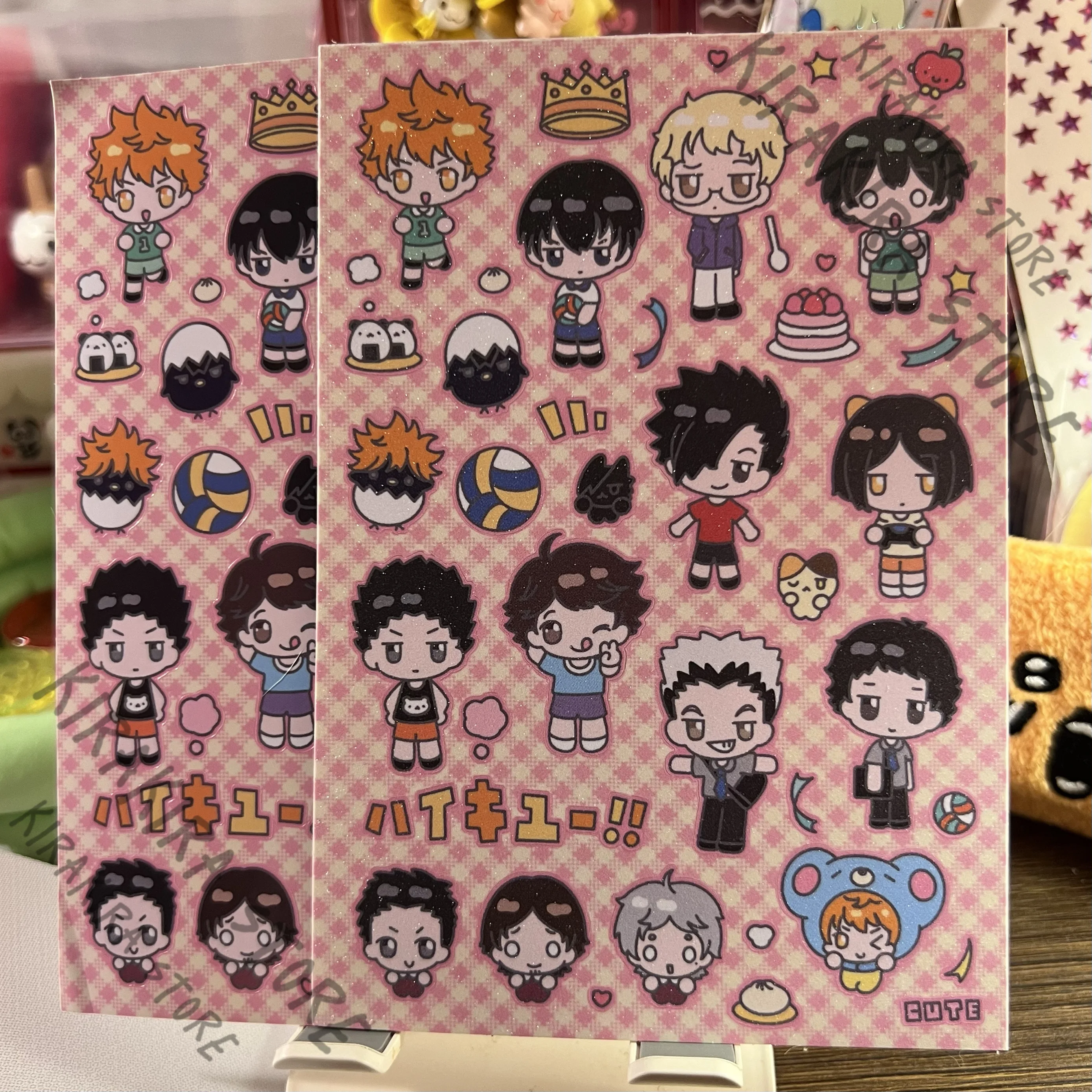 

Haikyuu!! Shoyo Hinata Kotaro Bokuto Kei Tsukishima Cosplay Anime Accessories Sticker Waterproof Contact Paper Paster Ornaments