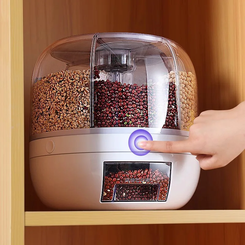 

Plastic Rice Storage Box Home Use Rotatable Grain Storage Container Moisture Proof Insect Proof Food Grade Partitioned Storag...