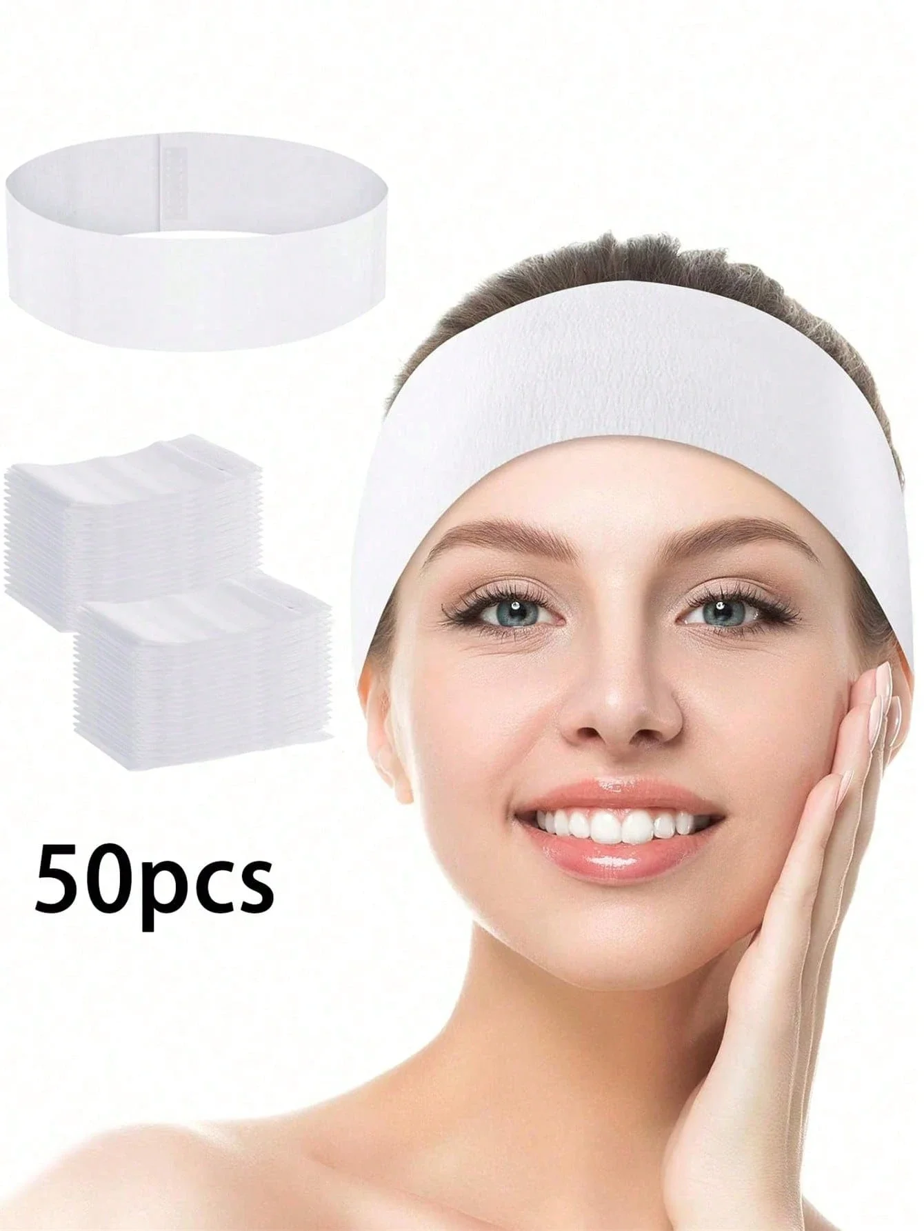 

50 шт. одноразовых нетканых повязок для спа-процедур для женщин, для салонов красоты, ухода за кожей и лица