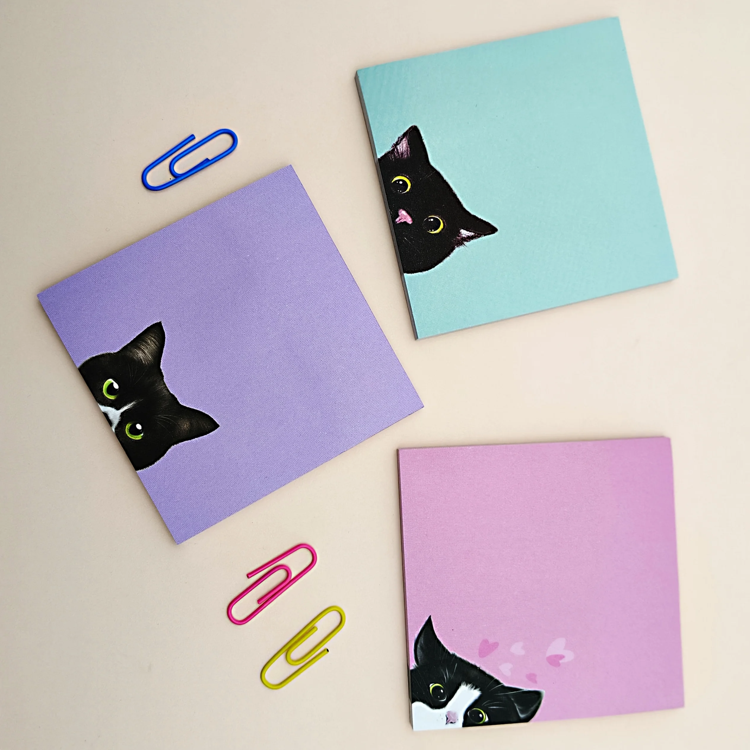 Klebrige Notizzettel mit Katzenmotiv: Starke Haftung, Niedliches Kleines Notizbuch, Bunte Haftnotizen, Kleine Etiketten, für Schüler