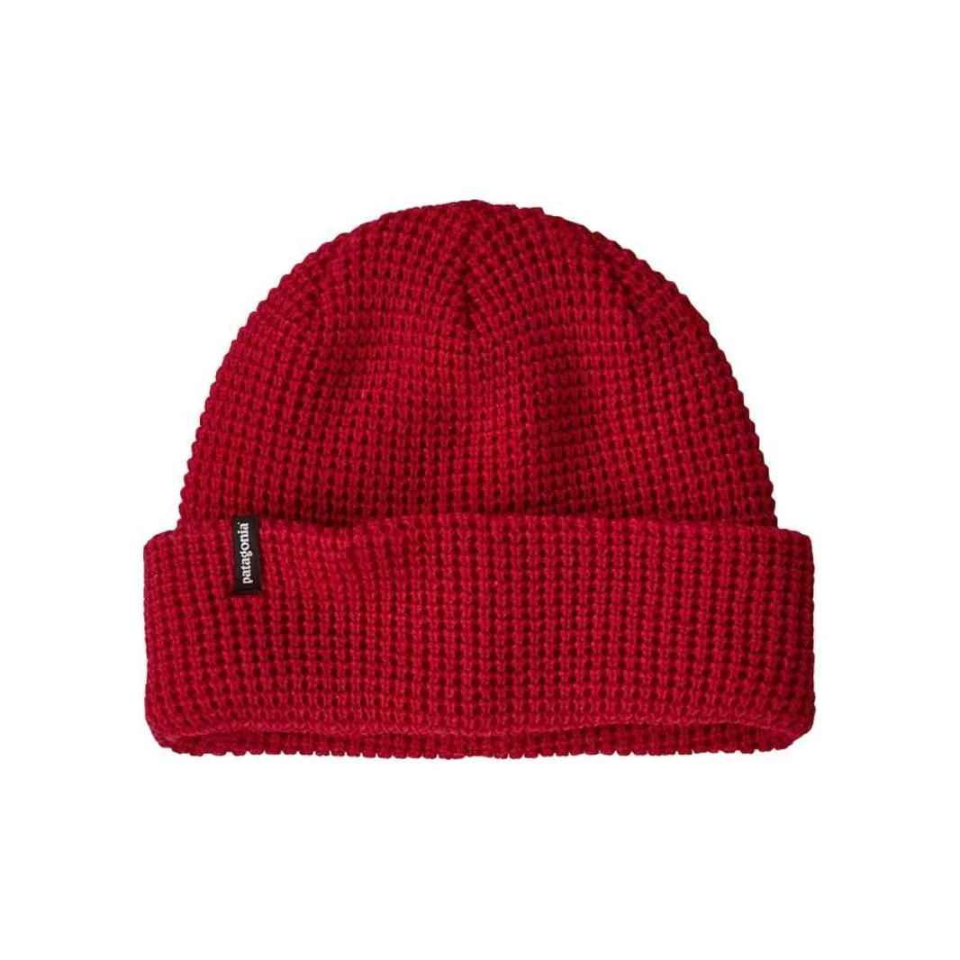 Patagonia Recycled Polyester, Knitted Fabric Beanies Unisex Black/Red 33385-BLK/TGRD