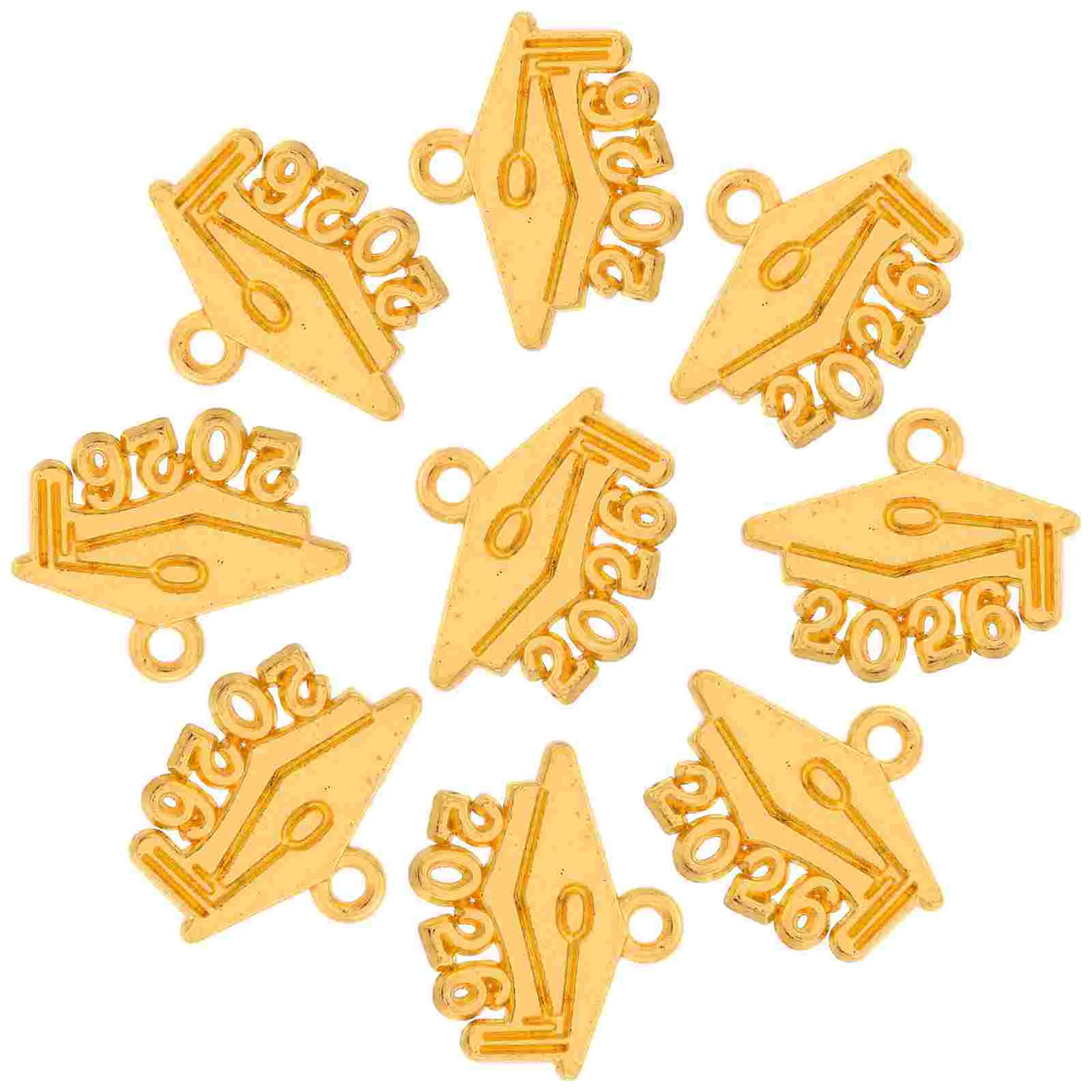 100pcs Alloy Key Graduation Cap Charms Commemorate Golden Tassel Memorial Pendant Creative Design Elegant Durability