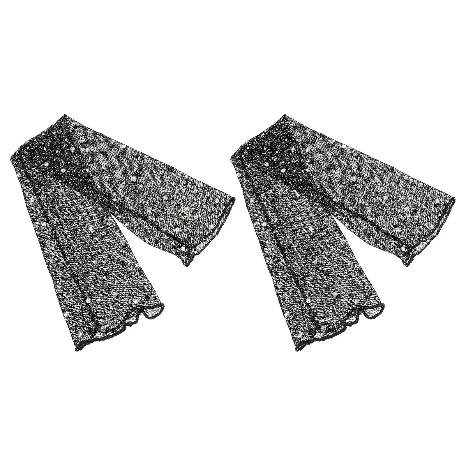 

Breathable Lightweight Mesh Arm Sleeves Rhinestone Detail Cooling Sun Protection Sleeve for Outdoor Cycling Driving Gardening
