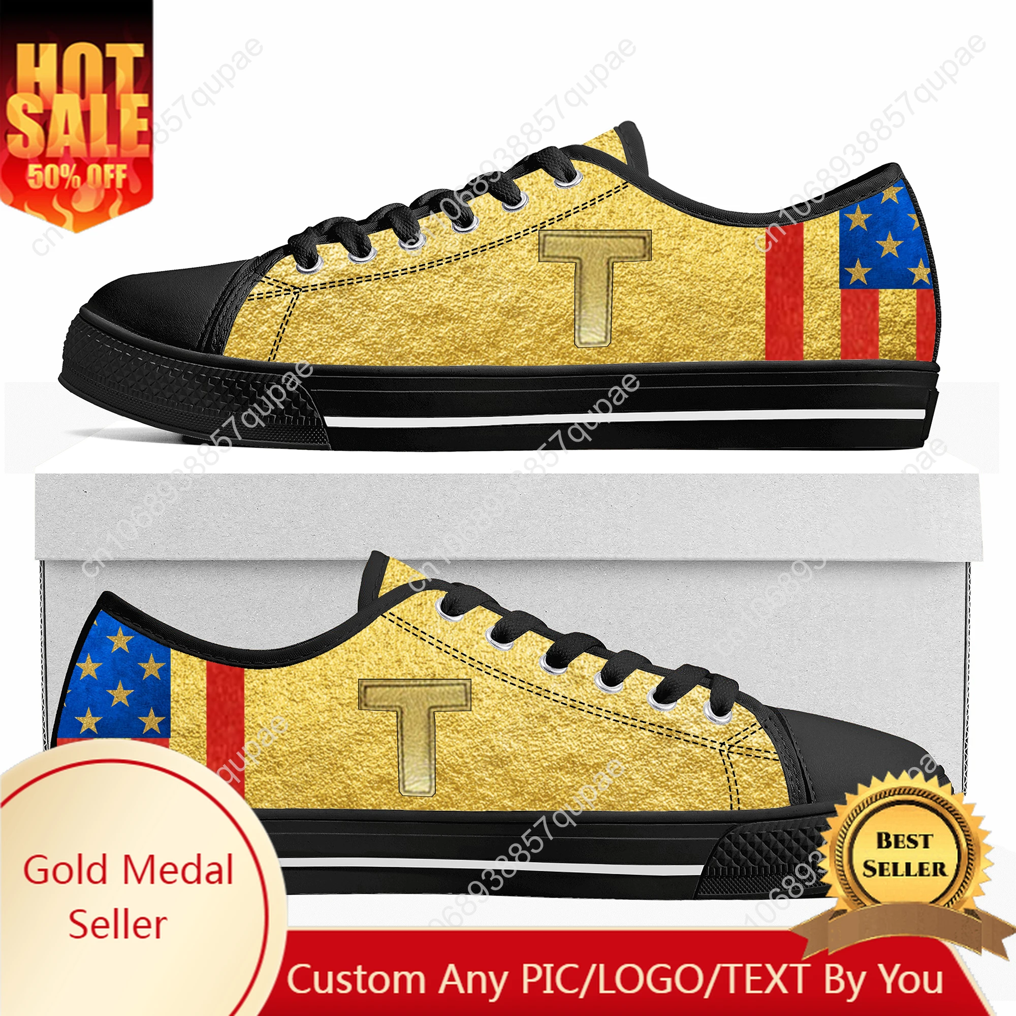 Trump 2024 Low Top Sneakers Never Surrender Mens Womens Teenager Canvas Sneaker Casual Couple Shoes Custom Shoe