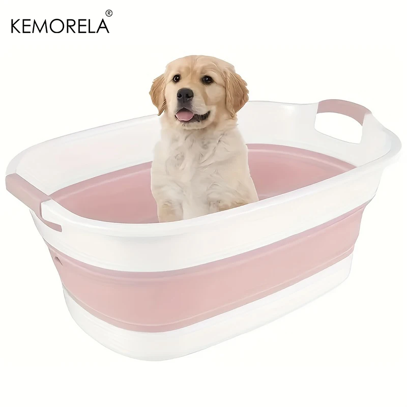 

KEMORELA Collapsible Pet Bathtub Dog Cat Wash Tub Folding Tub Laundry Basket Storage Container Organizer Portable Space Saving