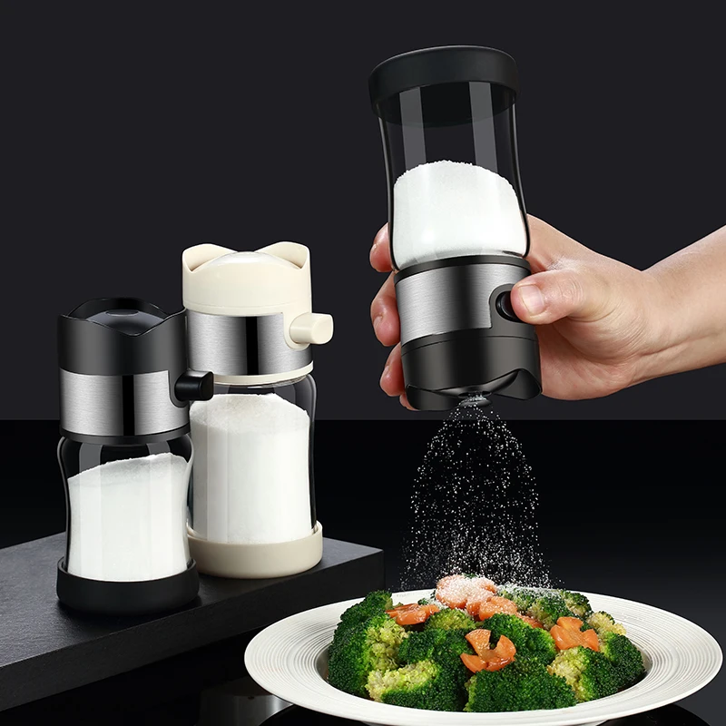 

0.5g Metering Salt Shaker Press Type Dispenser Sugar Spice Pepper Seasoning Bottle Kitchen Quantitative Sprinkle Salt Tool