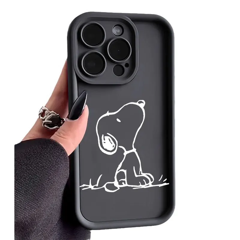 Big Head S-Snoopy Sky Eye Stairs Soft Silicone Phone Case For Apple iPhone 12 13 Mini 11 14 15 16 Pro Max 7 8 Plus