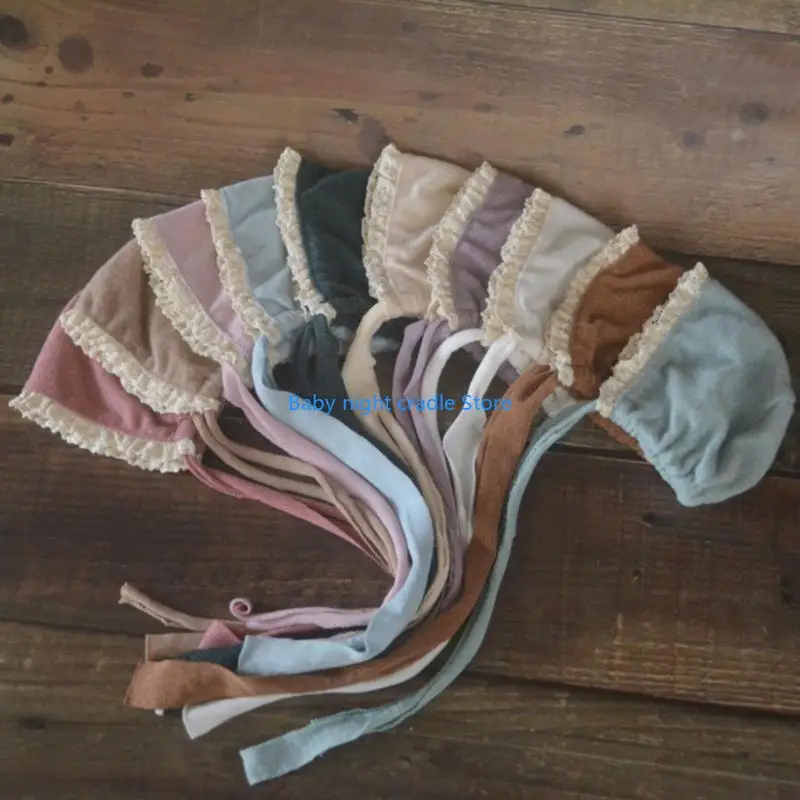 J2FF الوليد صور اطلاق النار مجموعة كشكش تقليم قبعة التفاف بطانية صور الدعائم الطفل الانتحال الدعائم الرضع التصوير الزي 2 قطعة