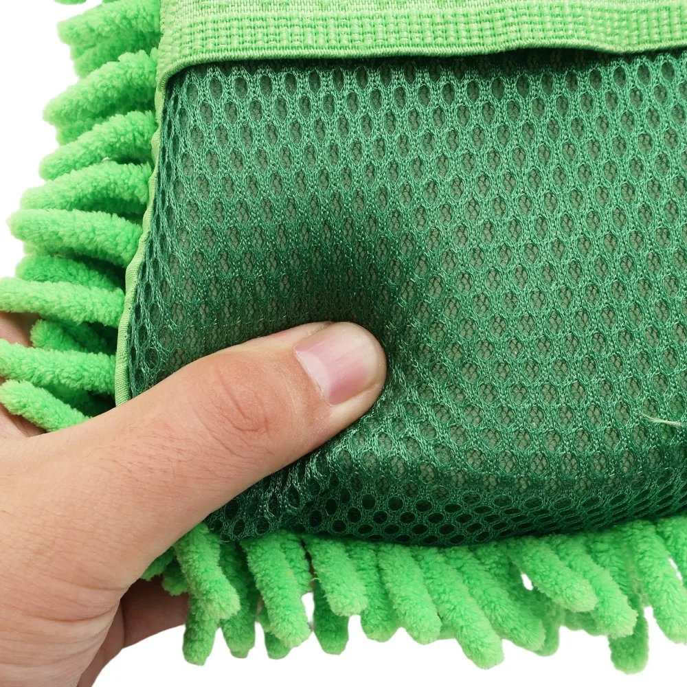 Car Cleaning Sponge Block Chenille Coral Fleece High Absorbent Lint-Free Wash Brush for Auto Detailing Bathroom Kitchen Supplies