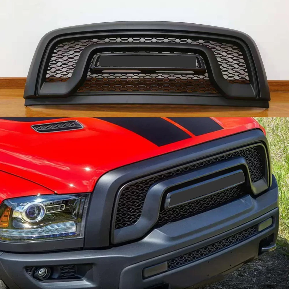 

Raptor Style Front Mesh Grill Racing Grille Bumper Mask Replacement Grid For Dodge Ram 1500 2013-2018 2019-2022Air intake grille